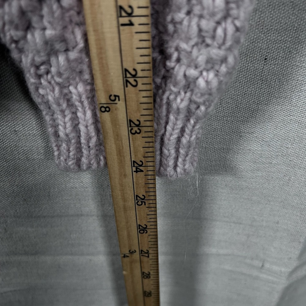 Berretti Womens Cable Knit Sweater M Pink Grey Made in Italy Wool Alpaca Blend - Picture 8 of 8